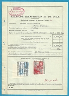 Fiscale Zegels 40 Fr + 6 Fr..TP Fiscaux / Op Dokument Douane En 1935 Taxe De Transmission Et De Luxe - Documentos