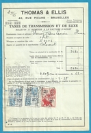 Fiscale Zegels 30 Fr + 2 Fr..TP Fiscaux / Op Dokument Douane En 1935 Taxe De Transmission Et De Luxe - Dokumente