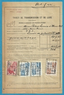 Fiscale Zegels 200 Fr + 30 Fr..TP Fiscaux / Op Dokument Douane En 1935 Taxe De Transmission Et De Luxe - Documentos