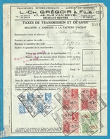 Fiscale Zegels 50 Fr + 6 Fr..TP Fiscaux / Op Dokument Douane En 1936 Taxe De Transmission Et De Luxe - Documenti