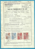 Fiscale Zegels 100 Fr + 9 Fr..TP Fiscaux / Op Dokument Douane En 1936 Taxe De Transmission Et De Luxe - Documentos