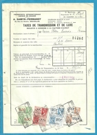 Fiscale Zegels 100 Fr + 20 Fr..TP Fiscaux / Op Dokument Douane En 1936 Taxe De Transmission Et De Luxe - Documents