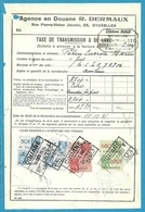 Fiscale Zegels 50 Fr + 40 Fr..TP Fiscaux / Op Dokument Douane En 1935 Taxe De Transmission Et De Luxe - Documents