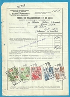 Fiscale Zegels 200 Fr + 30 Fr..TP Fiscaux / Op Dokument Douane En 1934 Taxe De Transmission Et De Luxe - Documents