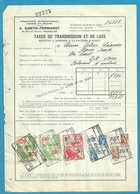 Fiscale Zegels 200 Fr + 30 Fr..TP Fiscaux / Op Dokument Douane En 1934 Taxe De Transmission Et De Luxe - Documentos