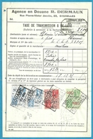 Fiscale Zegels 50 Fr + 2 Fr..TP Fiscaux / Op Dokument Douane En 1935 Taxe De Transmission Et De Luxe - Documentos