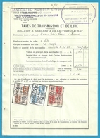 Fiscale Zegels 200 Fr + 30 Fr..TP Fiscaux / Op Dokument Douane En 1936 Taxe De Transmission Et De Luxe - Documents