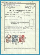Fiscale Zegels 100 Fr + 10 Fr..TP Fiscaux / Op Dokument Douane En 1936 Taxe De Transmission Et De Luxe - Documents