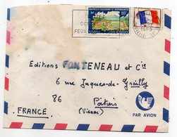 Nouvelle Calédonie-1969-Lettre NOUMEA Pour POITIERS-86(France)-affranchissement Mixte F.M+tp Sur Lettre-cachet Militaire - Covers & Documents