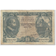 Billet, Espagne, 25 Pesetas, 1940, 1940-01-09, KM:116a, TB - 25 Pesetas