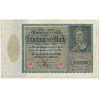 Billet, Allemagne, 10,000 Mark, 1922, 1922-01-19, KM:70, TTB - 10000 Mark