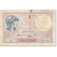 France, 5 Francs, 5 F 1917-1940 ''Violet'', 1939, 1939-10-26, TB, Fayette:4.13 - 5 F 1917-1940 ''Violet''