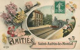 03 Saint Aubin Le Monial Amitiés  Gare Train - Altri & Non Classificati