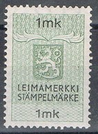 Sello Fiscal FINLANDIA  1 Mk. Leimamerkki, Revenue ** - Fiscaux