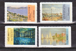 France  826a 828a 829a 835a   Autoadhésifs Tableaux  Neuf ** TB MNH Sin Charnela Fac 4.32 - Neufs