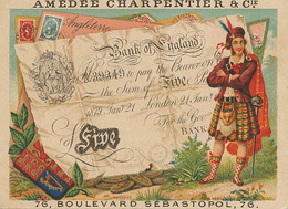 Chromo Pub  Soie Coton Charpentier Machine Coudre Billet Bank Of England Banknote Kilt - Münzen (Abb.)