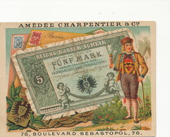 Chromo Pub  Soie Coton Charpentier Machine Coudre Billet German Bank Mark Banknote - Münzen (Abb.)