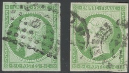 France Yvert 12, 12a Oblit. 12 Signé Roumet TB Sans Défaut Cote EUR 190  (numéro Du Lot 463C) - 1853-1860 Napoléon III.
