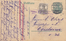 Deutsches Reich Uprated Postal Stationery Ganzsache Entier COLMAR (Elsass) 1916 EGISHEIM Zensur Censor (2 Scans) - Briefkaarten