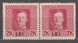 Austria Occupation Of Romania 1917/1918 Mi#15 Mint Never Hinged Pair - Ongebruikt