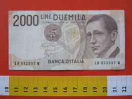 BN.01 BANCONOTA USATA VEDI FOTO - ITALIA 2000 LIRE GUGLIELMO MARCONI RADIO TELECOMUNICAZIONI - 2000 Lire