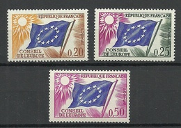 FRANKREICH France 1958/59 Service Stamps For European Council Flags Michel 3 - 4 & 6 MNH - Francobolli