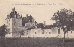 37. CLERE LES PINS. CPA. CHATEAU DE CHAMPCHEVRIER. FAÇADE OUEST . ANNEE 1923 + TEXTE - Cléré-les-Pins