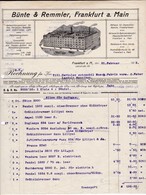 Bünte & Remmler, Frankfurt A,. Main. Rechnung 1912 Nach Menziken (Schweiz) - Elektriciteit En Gas