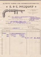 E & C. Pasquay, Wärmeschutzmittel-Fabrik. Rechnung 1907 Nach Menziken (Schweiz) - Altri & Non Classificati