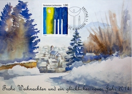 2013 , LIECHTENSTEIN , VADUZ , AÑO NUEVO 2014 - Cartas & Documentos