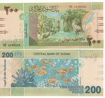 SUDAN  New 200 Sudanese Pounds PW78 Dated  2019   ( Wildlife At Front + Red Sea Underwater Fauna At Back ) - Soudan