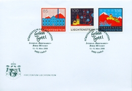 2008 , LIECHTENSTEIN , INT. BRIEFMARKEN - BÖRSE MÜNICH , ARQUITECTURA - Lettres & Documents