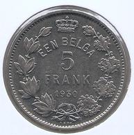 ALBERT I * 5 Frank / 1 Belga 1930 Vlaams  Pos B * Nr 5362 - 5 Francs & 1 Belga