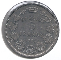 ALBERT I * 5 Frank / 1 Belga 1931 Frans Pos A * Nr 5384 - 5 Francs & 1 Belga