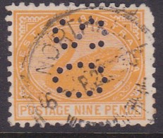 Western Australia 1905 P.11 SG 157a Used Perfin OS Missing Corner - Oblitérés