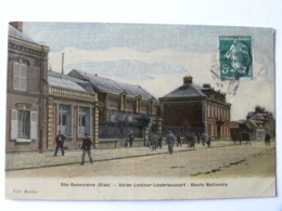 CPA (60) Oise - Ste Geneviève - Usine Lesieur-Lesbroussart - Route Nationale (carte Toilée) - Sainte-Geneviève