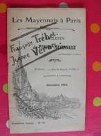 Les Mayennais à Paris. Bulletin De L'union Mayennaise. Laval Mayenne. N° 13 De 1924 - Pays De Loire