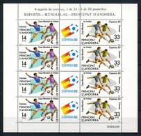 ANDORRE ESP 1982 N° 149A ** ( 148/149 ) Feuille Numérotée Neufs MNH Superbes C 12 €  Coupe Monde Football Espana 82 - Nuovi
