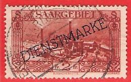MiNr.21 D O Deutsche Abstimmungsgebiete  Saargebiet Dienstmarken - Dienstzegels