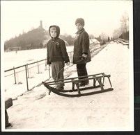 Forbach Photo Du Stade Du Schlossberg Sous La Neige Avec Luge 1957 1958 - Forbach