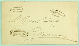 Sicile, Lettre Avec Contenu 1856 Termini --> Caltavutoro En Franchise Postale "Real Servizio" - Sicily