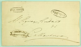 Sicile, Lettre Avec Contenu 1856 Termini --> Caltavutoro En Franchise Postale "Real Servizio" - Sicilia