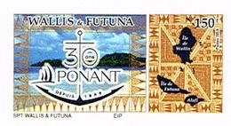 Wallis Et Futuna Timbre Personnalise Timbre A Moi 150 F Ponant Ancre Carte Tapa Mata Utu 2018 Neuf - Unused Stamps