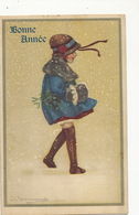 Bompard Petite Fille En Bas Dans La Neige Gui Mistletoe - Bompard, S.