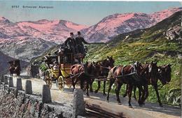 GEBIRGSPOST → Schweizer Alpenpost, 5 Er Postkutschengespann Ca.1910 - Enge