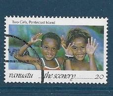 Timbre Oblitéré Vanuatu, N°918 Yt, Fillettes De Lîle De Pentecôte, 1993 - Vanuatu (1980-...)