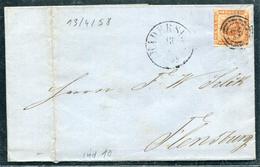 DANEMARK - N° 8 / LSC DE HADERSLEV LE 13/4/1858 - TB - Covers & Documents