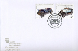 2012 , LIECHTENSTEIN , THE COIN AND STAMP EXHIBITION BEIJING - CHINA , COCHES CLÁSICOS , AUTOMOCIÓN , CARS - Storia Postale