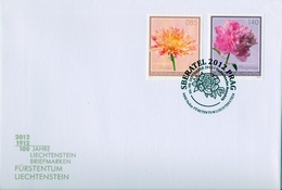 2012 , LIECHTENSTEIN , SBERATEL 2012 - PRAG , FLORES , FLOWERS - Covers & Documents