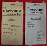 2 Livrets La Mayenne Monumentale. 1- Antiquité, 2- Art Sacré. Vers 1950. Laval - Pays De Loire